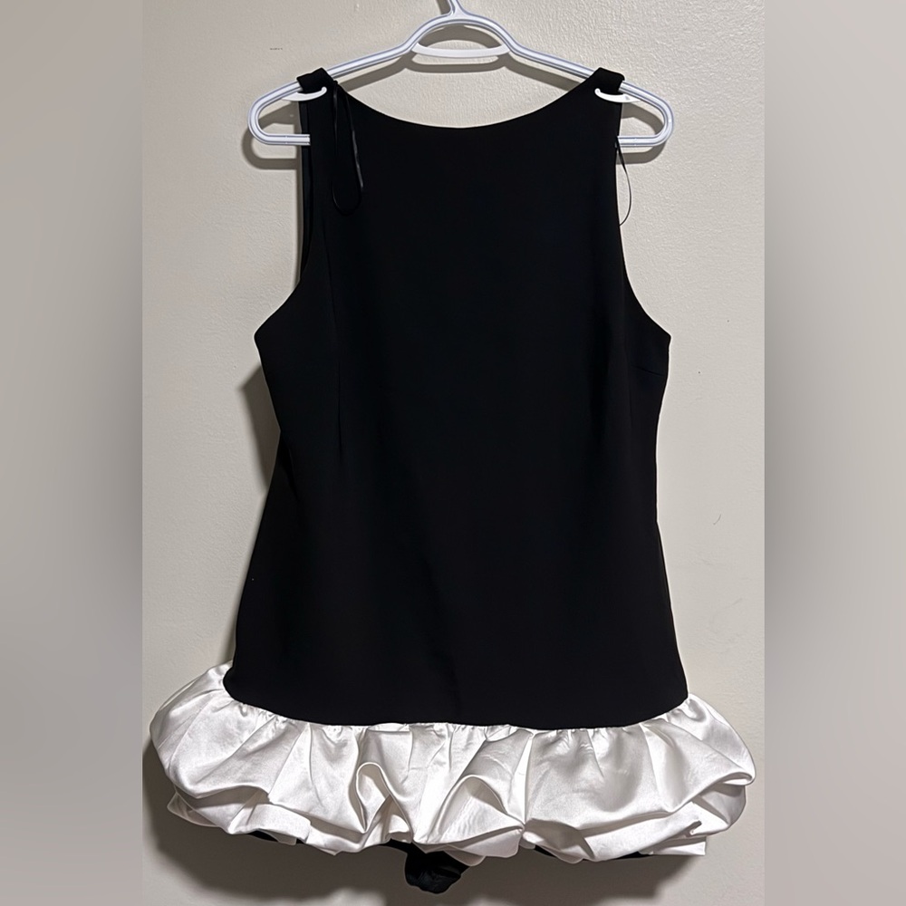 Zara Black and White Ruffle Tank Top